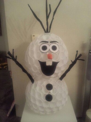 Olaf Plastic Cup Snowman