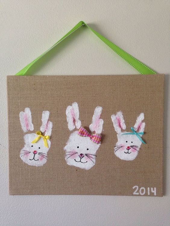 Easter bunny handprint crafts