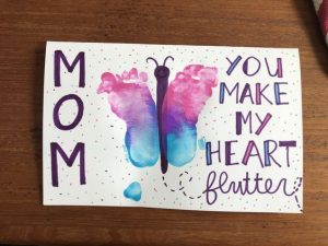 Mother's Day card butterfly footprint