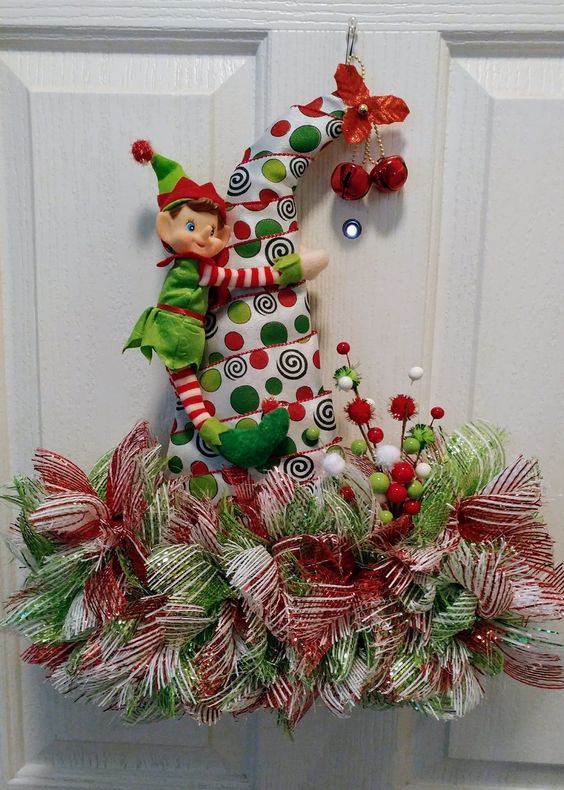 Elf Christmas Hat Wreath