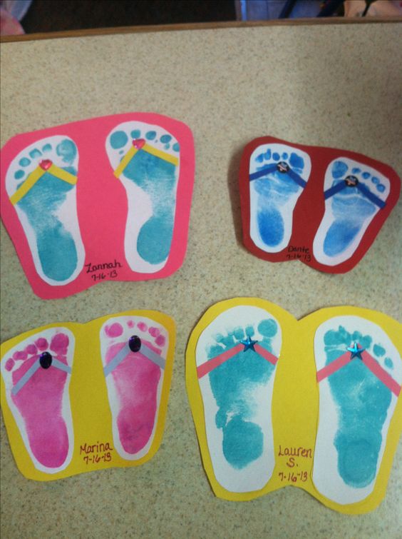 Foot Print Flip Flops