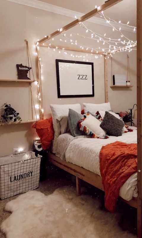 Fairy Lights Over Bed