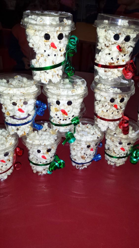Snowmen Popcorn Cups