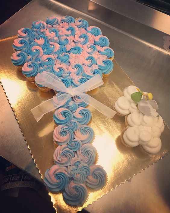 Baby rattle cupcake cake