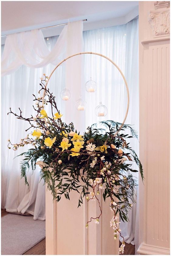 Floral Hoop Wedding Centerpieces