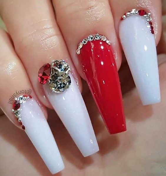 valentines day acrylic nails #valentinesnails #nailart #nails