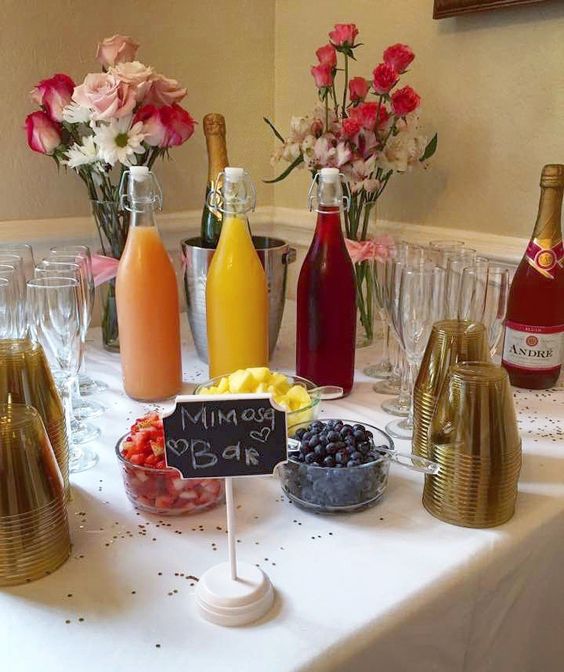 bridal shower mimosa bar ideas