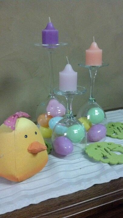 How to Make an Easter Wine Glass Candle Holder