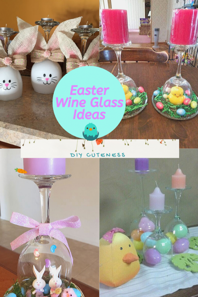 How to Make an Easter Wine Glass Candle Holder DIY Cuteness
