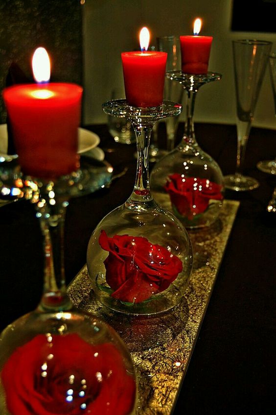 Valentines Day Dinner Romantic Table Setting